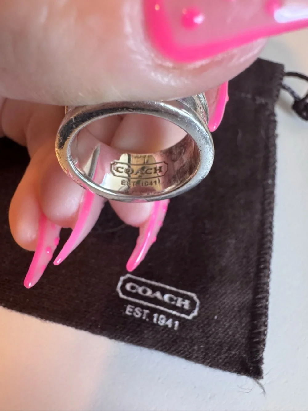 COACH 925 Silver Brand Ring - Picture 4 of 6
